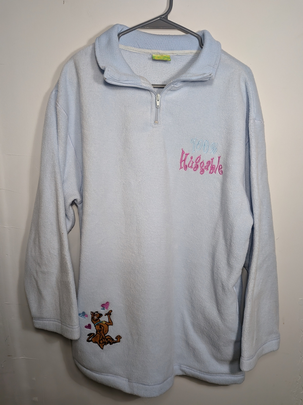 Vintage 1999 Scooby-Doo Cartoon Network Women's Quarter Zip Fleece Sweatshirt L